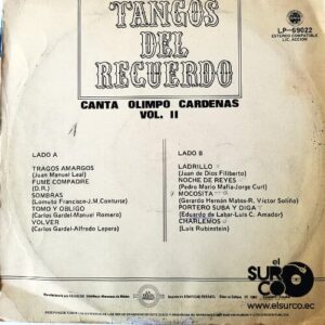 Disco de Vinilo Olimpo Cárdenas - Tangos Del Recuerdo Vinyl Record