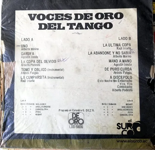 Disco de Vinilo Varios - Voces De Oro Del Tango Vinyl Record