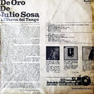 Disco de Vinilo Julio Sosa - El Varón Del Tango Vinyl Record