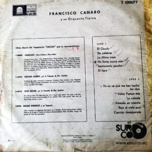 Disco de Vinilo Francisco Canaro - Y Su Orquesta Típica Vinyl Record