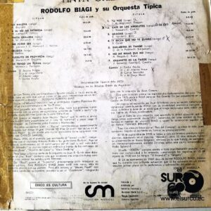 Disco de Vinilo Rodolfo Biagi - Pinta Orillera Vinyl Record