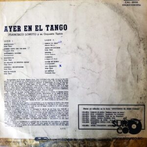 Disco de Vinilo Francisco J Lomuto - Ayer En El Tango Vinyl Record