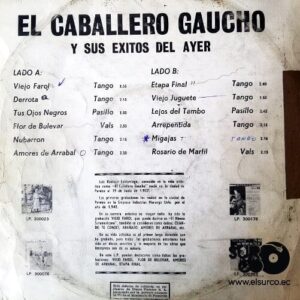 Disco de Vinilo El Caballero Gaucho - El Caballero Gaucho Y Sus Éxitos De Ayer Vinyl Record