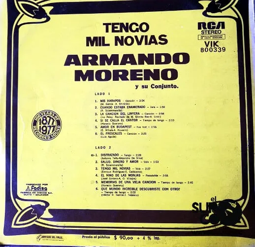 Disco de Vinilo Armando Moreno - Tengo Mil Novias Vinyl Record