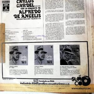 Disco de Vinilo Carlos Gardel  - Carlos Gardel Con La Orquesta  De Alfredo De Angelis Vinyl Record