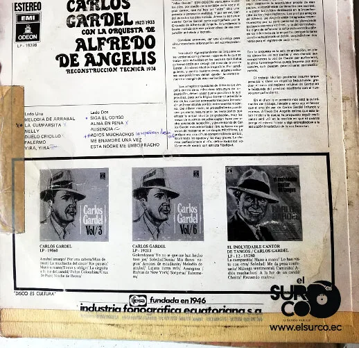 Disco de Vinilo Carlos Gardel  - Carlos Gardel Con La Orquesta  De Alfredo De Angelis Vinyl Record