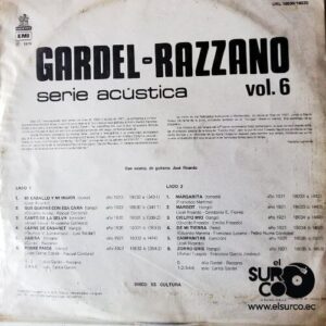 Disco de Vinilo Carlos Gardel  - Gardel Razzano Vol 6 Serie Acústica Vinyl Record