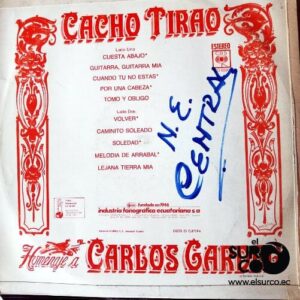 Disco de Vinilo Cacho Tirao - Homenaje A Carlos Gardel Vinyl Record