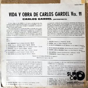Disco de Vinilo Carlos Gardel  - Vida Y Obra De Carlos Gardel Vol 11 Vinyl Record