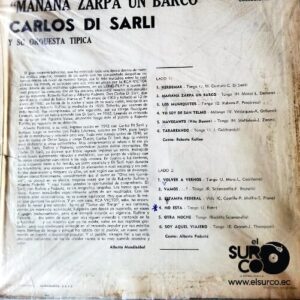 Disco de Vinilo Carlos Di Sarli - Mañana Zarpa Un Barco Vinyl Record