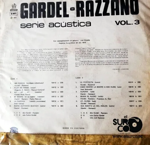 Disco de Vinilo Gardel-Razzano - Serie Acústica Vol 3 Vinyl Record