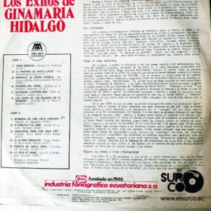 Disco de Vinilo Ginamaria Hidalgo  - Los Éxitos De Ginamaria Hidalgo Vinyl Record
