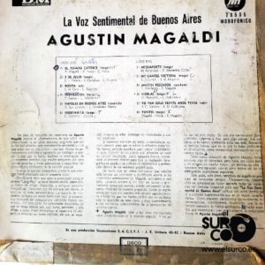 Disco de Vinilo Agustin Magaldi  - La Voz Sentimental De Buenos Aires Vinyl Record