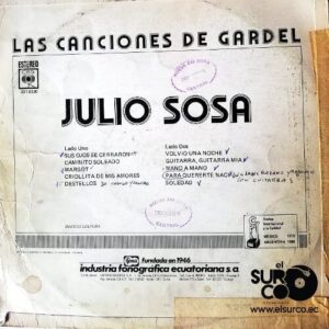 Disco de Vinilo Julio Sosa  - Las Canciones De Gardel Vinyl Record
