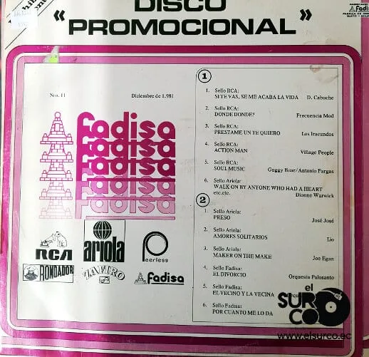 Disco de Vinilo Varios - Lista De Novedades No. 11 Diciembre 1981 Vinyl Record
