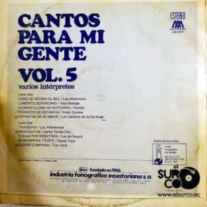 Disco de Vinilo Varios - Cantos Para Mi Gente Vol 5 Vinyl Record