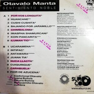Disco de Vinilo Otavalo Manta - Sentimiento Noble Vinyl Record