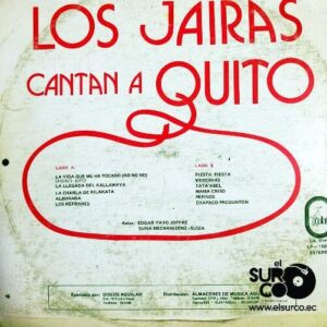 Disco de Vinilo Los Jairas - Los Jairas Cantan A Quito Vinyl Record