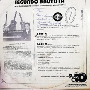 Disco de Vinilo Segundo Bautista - Valses, Boleros Y Pasillos Vinyl Record
