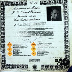 Disco de Vinilo Carlos Jervis - Serie Ecuatorianísima Vol 21 Vinyl Record