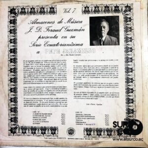 Disco de Vinilo Pepe Jaramillo - Serie Ecuatorianísima Vol 7 Vinyl Record