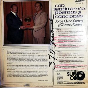 Disco de Vinilo Jorge Carrera - Con Sentimiento Poemas Y Canciones Vinyl Record