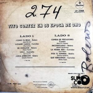 Disco de Vinilo Tito Cortés - En Su Época De Oro Vinyl Record