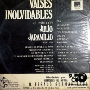 Disco de Vinilo Julio Jaramillo - Valses Inolvidables Vinyl Record