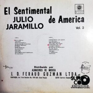 Disco de Vinilo Julio Jaramillo - El Sentimental De América Vol 2 Vinyl Record