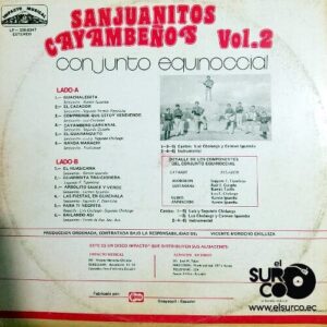 Disco de Vinilo Conjunto Equinoccial - Sanjuanitos Cayambeños Vol 2 Vinyl Record