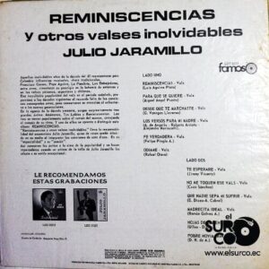 Disco de Vinilo Julio Jaramillo - Reminiscencias Vinyl Record