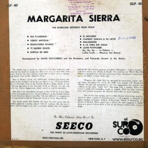 Disco de Vinilo Margarita Sierra - The Sparkling Señorita From Spain Vinyl Record