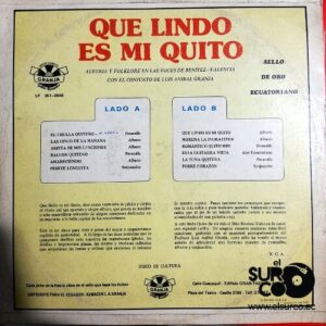 Disco de Vinilo Benitez – Valencia - Que Lindo Es Mi Quito Vinyl Record