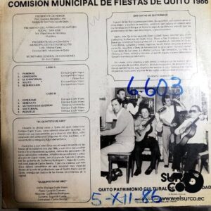 Disco de Vinilo El Quinteto De Oro - Ilustre Municipio De Quito 1986 Vinyl Record
