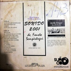 Disco de Vinilo Fausto Sempértegui - Sonido 2001 Vinyl Record