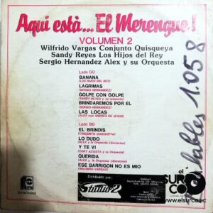 Disco de Vinilo Varios - Aquí Está El Merengue Vol 2 Vinyl Record