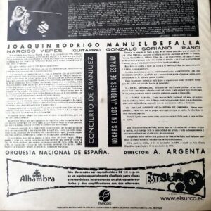 Disco de Vinilo Manuel De Falla - Concierto De Aranjuez Vinyl Record