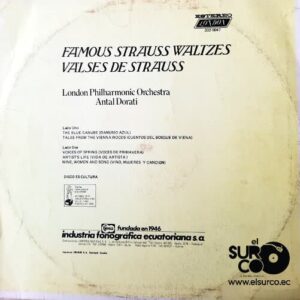 Disco de Vinilo London Philharmonic Orchestra - Famous Strauss Waltzes Vinyl Record
