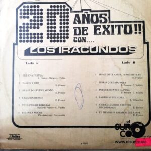 Disco de Vinilo Los Iracundos - 20 Años De Éxito Con Los Iracundos Vinyl Record
