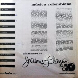 Disco de Vinilo Jaime Llano - Musica De Colombia A La Manera De Jaime Llano Vinyl Record