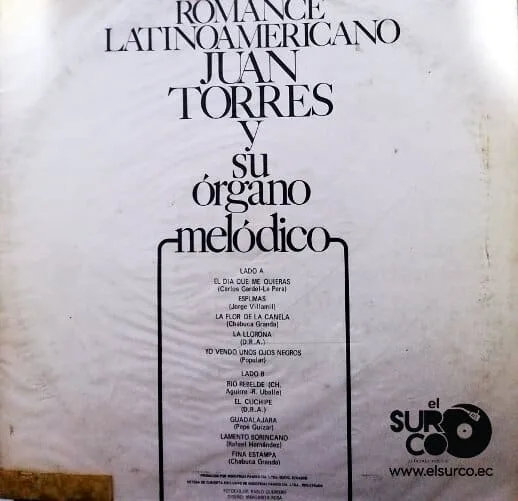 Disco de Vinilo Juan Torres Y Su Organo Melodico - Romance Latinoamericano Vinyl Record