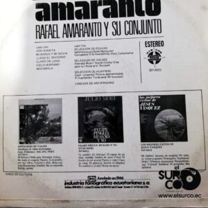 Disco de Vinilo Rafael Amaranto Y Su Conjunto - Amaranto Vinyl Record