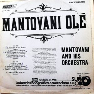 Disco de Vinilo Mantovani And His Orchestra - Mantovani Ole Vinyl Record