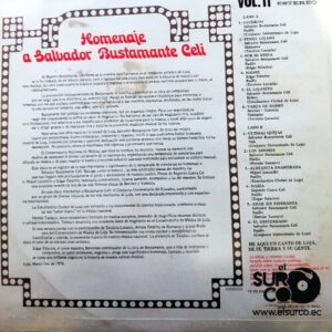 Disco de Vinilo Salvador Bustamante Celi - Homenaje A Salvador Bustamante Celi Vinyl Record