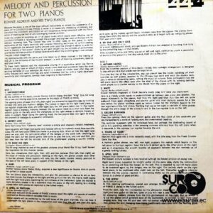 Disco de Vinilo Ronnie Aldrich  - Melody And Percussion For Two Pianos Vinyl Record