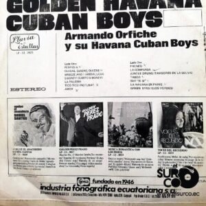 Disco de Vinilo Armando Orfiche - Golden Havana Cuban Boycs Vinyl Record