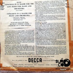 Disco de Vinilo Orchestre De La Suisse Romande - Concerto In D Major For The Left Hand For Piano And Orchestra Vinyl Record