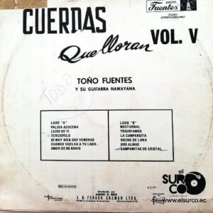 Disco de Vinilo Toño Fuentes - Cuerdas Que Lloran Vol 5 Vinyl Record