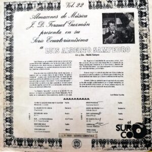 Disco de Vinilo Luis Alberto Sampedro - Serie Ecuatorianísima Vol. 22 Vinyl Record