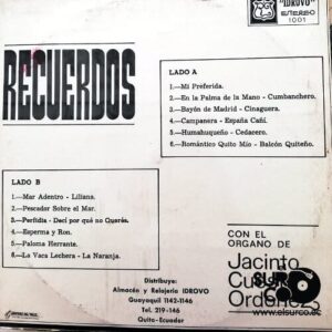 Disco de Vinilo Jacinto Cuesta Ordoñes - Ritmo En El Ecuador Vinyl Record